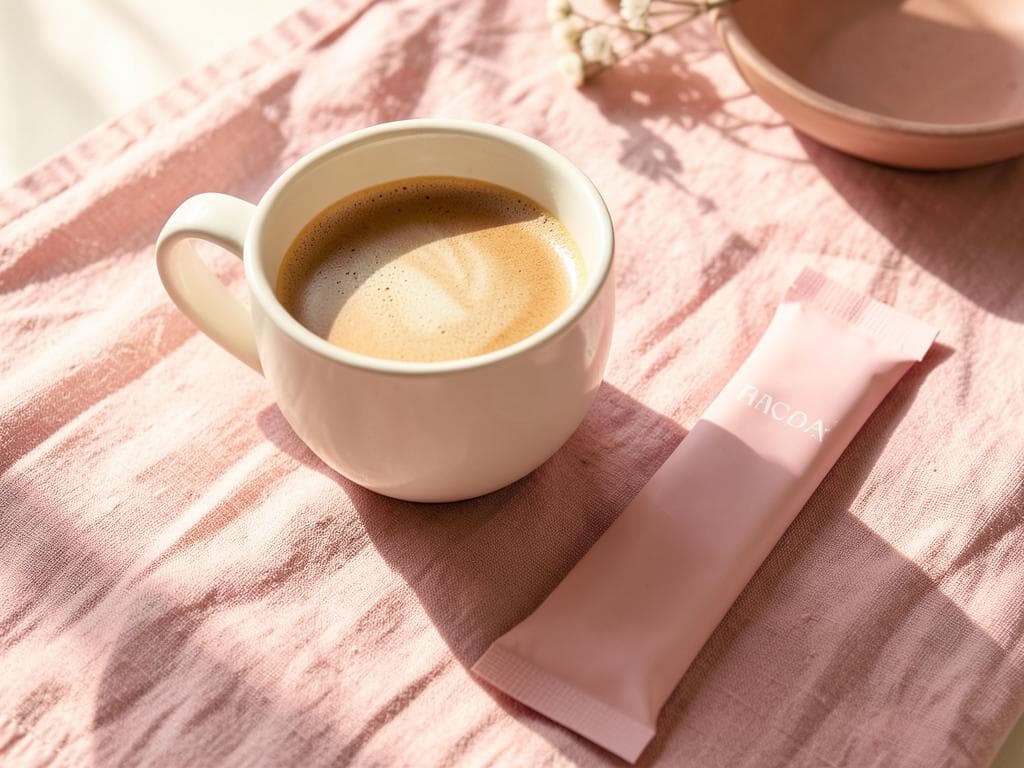 A morning coffee beside a Popelle sachet