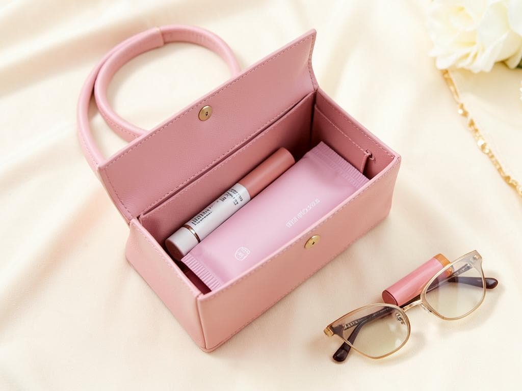A Popelle sachet tucked into an everyday bag